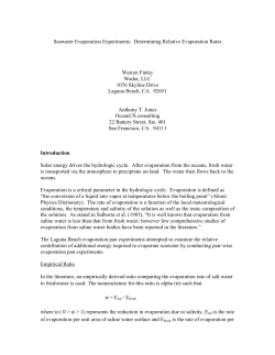 Seawater Evaporation Experiments: Determining