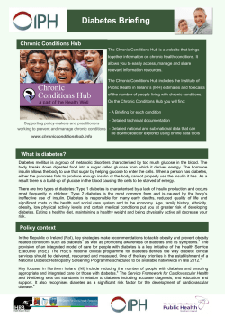 Diabetes Briefing - Institute of Public Health in Ireland
