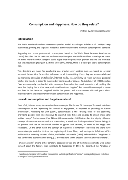 Consumption and Happiness: How do they relate?