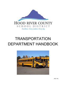 2016-17 Transportation Handbook - Hood River County School District
