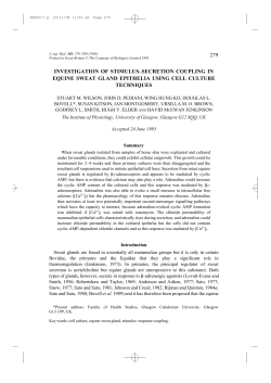 279 investigation of stimulus–secretion coupling in equine sweat