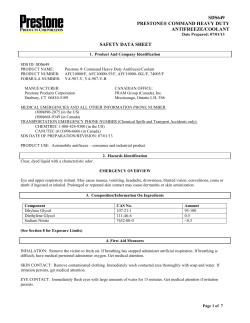 Prestone ® Command Heavy Duty Antifreeze/Coolant