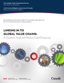 Linking In to Global Value Chains: A Guide for Small and Medium