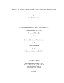 Between Text and Sect: Early Nineteenth Century Shifts in the