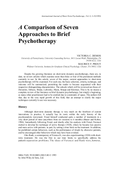 A Comparison of Seven Approaches to Brief Psychotherapy