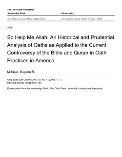 So Help Me Allah: An Historical and Prudential