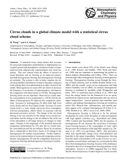 Cirrus clouds in a global climate model with a statistical cirrus cloud
