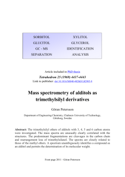 Mass spectrometry of alditols as trimethylsilyl derivatives