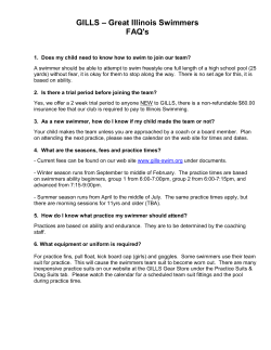 GILLS &ndash; Great Illinois Swimmers FAQ`s