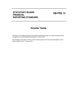 SB-FRS 12 Income Taxes - Accounting Standards for Statutory Boards