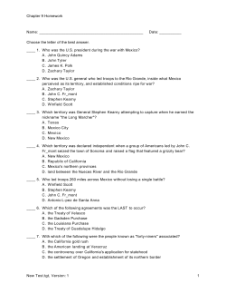 Chapter 9 Homework Name: Date: ______ Choose the letter of the