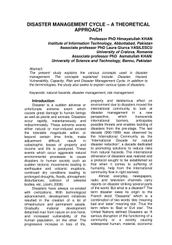 disaster management cycle – a theoretical approach