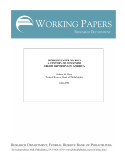 A Century of Consumer Credit Reporting in America