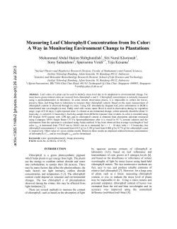 Measuring Leaf Chlorophyll Concentration from Its Color: A Way in