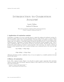 Introduction to Combustion Analysis