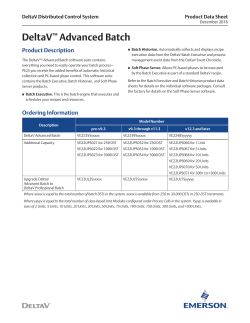 DeltaV&trade; Advanced Batch