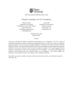 Empathy, Sympathy, and Tax Compliance