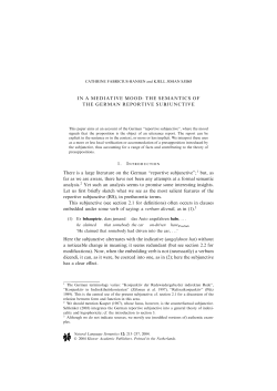 IN A MEDIATIVE MOOD: THE SEMANTICS OF THE GERMAN