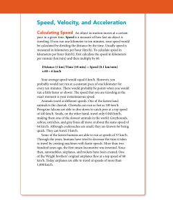 Speed, Velocity, and Acceleration