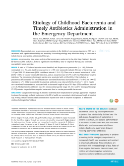 Etiology of Childhood Bacteremia and Timely Antibiotics