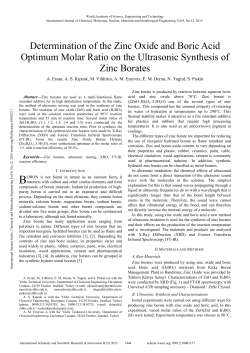 Determination of the Zinc Oxide and Boric Acid Optimum Molar Ratio