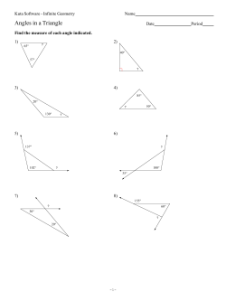 HW 8 Angles in a Triangle and Exterior Angles 1