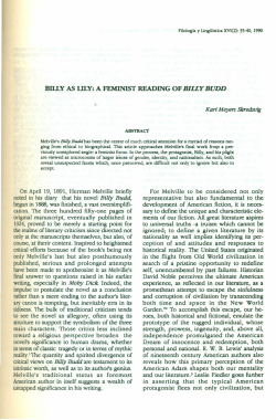 BILLY AS LD.Y: A FEMINIST READING OF BILLY BUDD On April 19