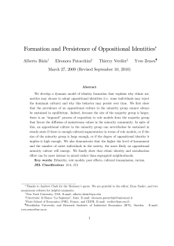 Formation and Persistence of Oppositional Identities