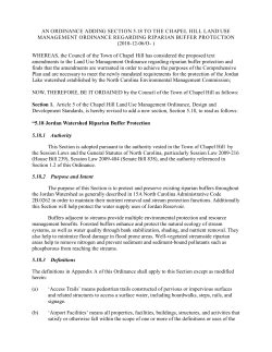 Buffer Ordinance for Lands within the
