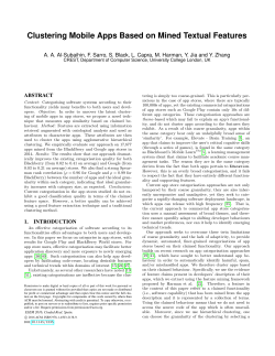 Clustering Mobile Apps Based on Mined Textual Features