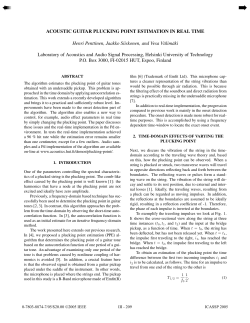 Acoustic Guitar Plucking Point Estimation in Real Time