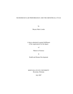 NEUROMUSCULAR PERFORMANCE AND THE MENSTRUAL