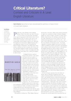 Critical Literature? - English Subject Centre