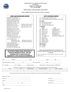 Short-Term Reservation Form - Connecticut Yankee Council