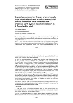 Interactive comment on &ldquo;Impact of an extremely large magnitude