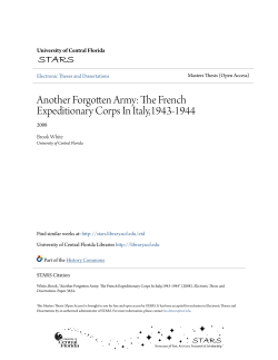 Another Forgotten Army: The French Expeditionary Corps In Italy