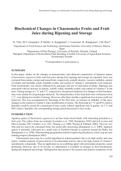 Biochemical Changes in Chaenomeles Fruits and Fruit Juice during