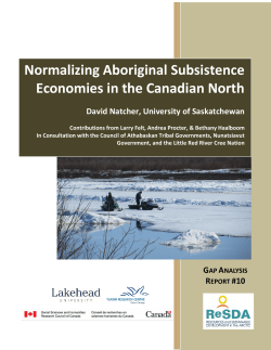 Normalizing Aboriginal Subsistence Economies in the Canadian North