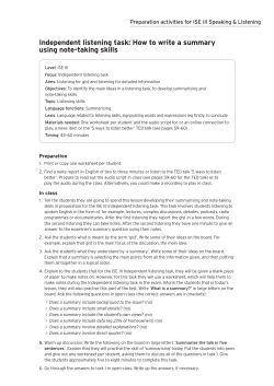 Summary - Trinity College London