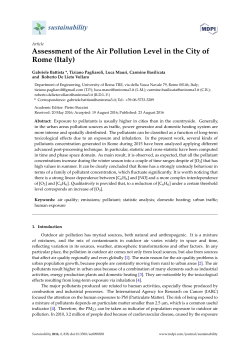 Assessment of the Air Pollution Level in the City of Rome (Italy)