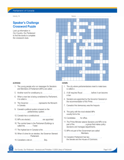 Speaker`s Challenge Crossword Puzzle