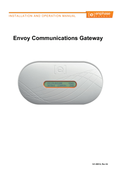 Envoy Communications Gateway Installation and Operation, 50 Hz