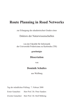 Route Planning in Road Networks