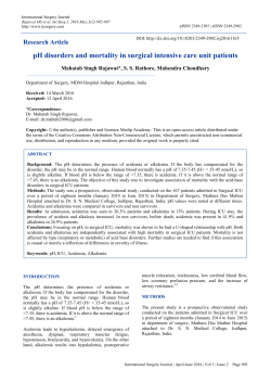 pH disorders and mortality in surgical intensive care unit patients
