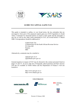 GUIDE TO CAPITAL GAINS TAX