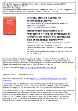 Randomized controlled trial of expressive writing for psychological