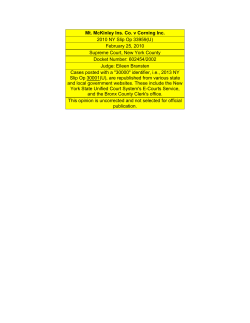 Mt. McKinley Ins. Co. v Corning Inc.