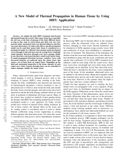 A New Model of Thermal Propagation in Human Tissue by Using