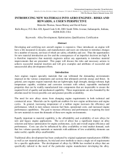 Introducing New Materials into Aero Engines-Risks and