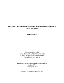 The Primary and Non-primary Acquisition of the - ArtSites